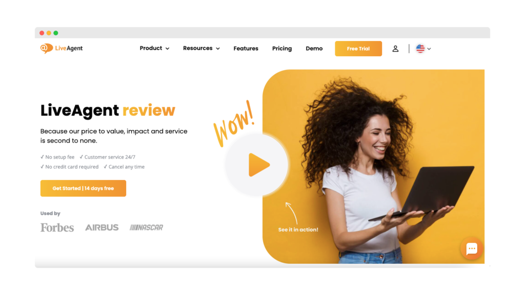 LiveAgents landingsside