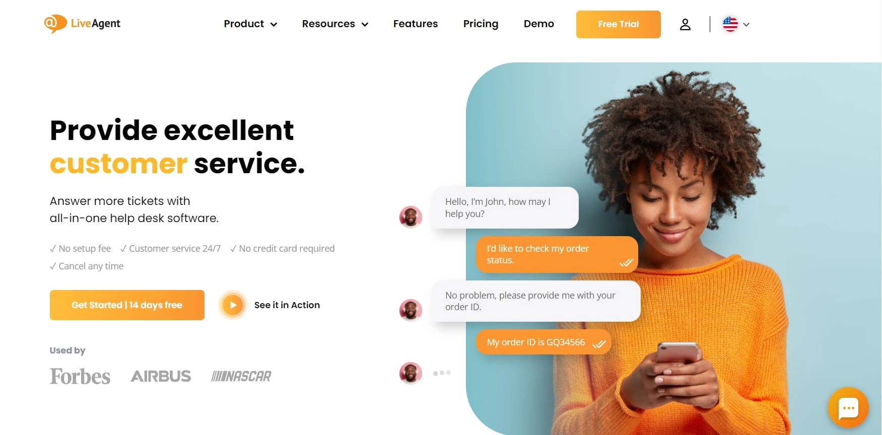 LiveAgents hjemmeside