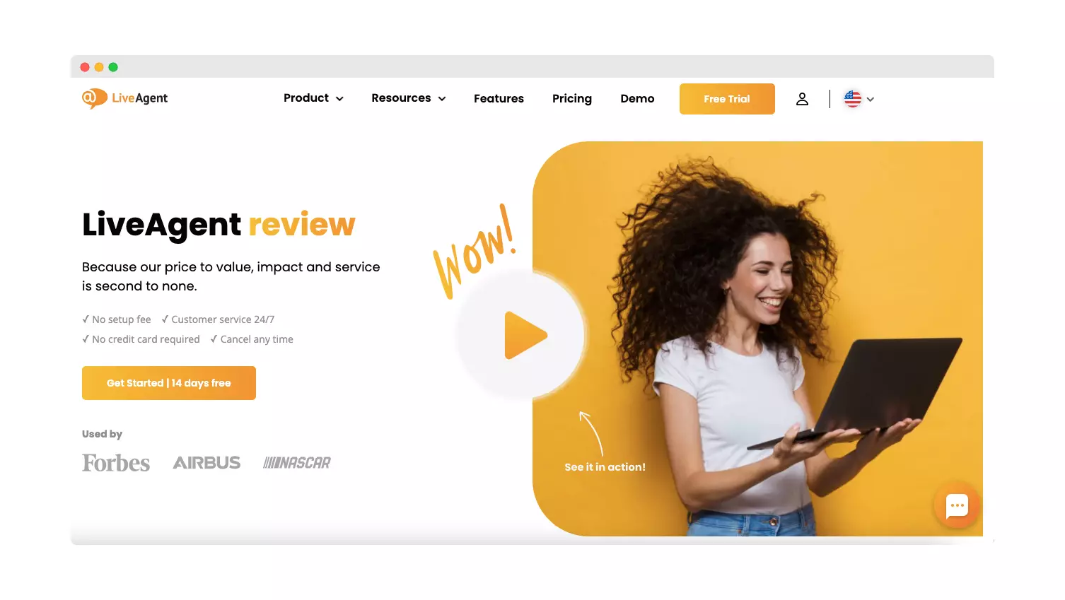 Live Agent landing page