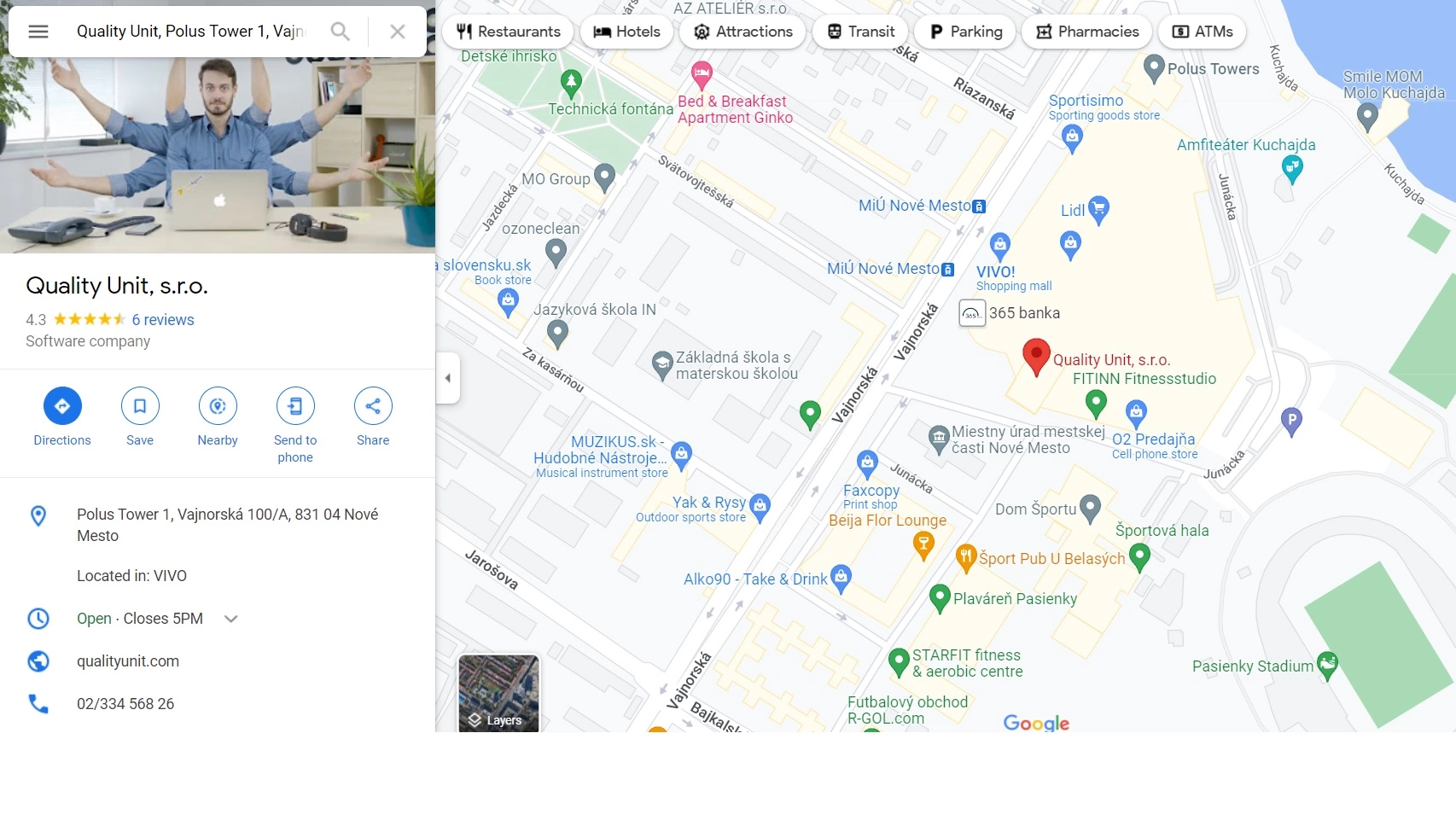 Quality Unit - Google Maps-placering