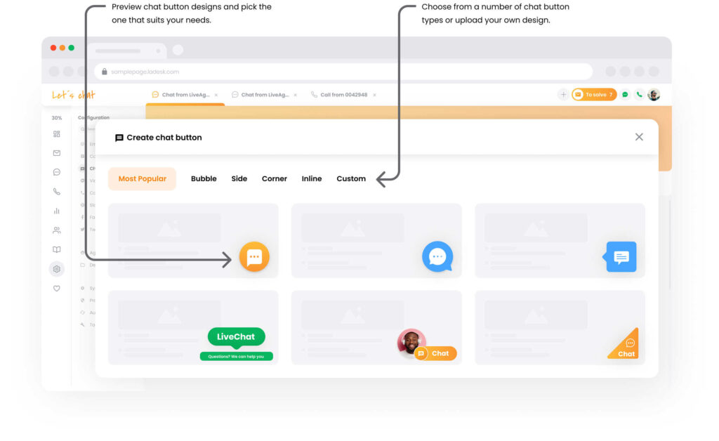 LiveAgents chatboks-muligheder