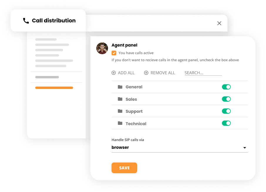 Opkaldsdistributionsindstillinger i Contact center-software - LiveAgent