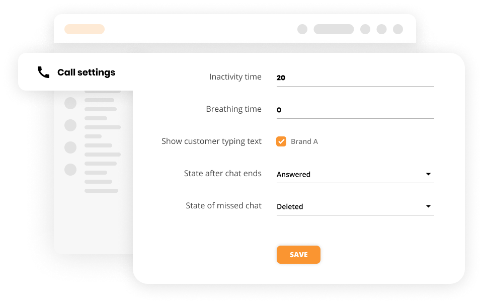 Opkaldsindstillinger i kundeservicesoftware - LiveAgent