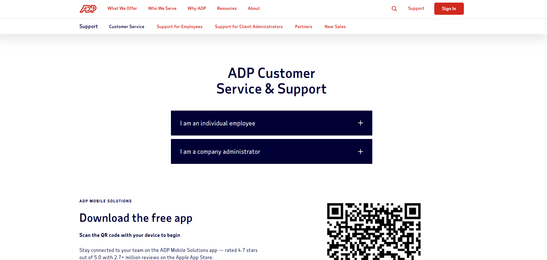 ADP Help Desk Kontakter