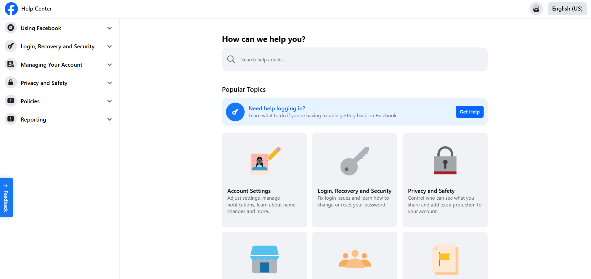 Facebook Help Desk Kontakter