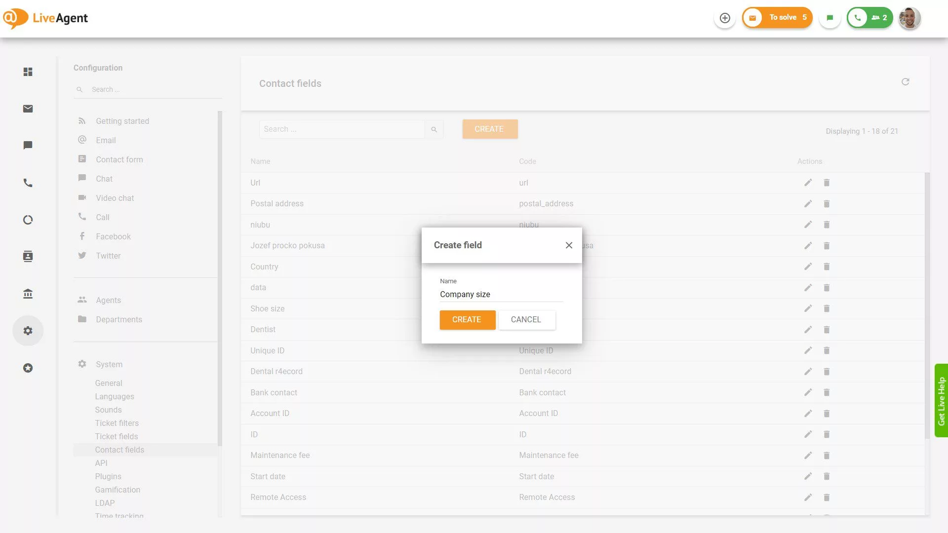 Tilføjelse af kontaktfelter-indstillinger