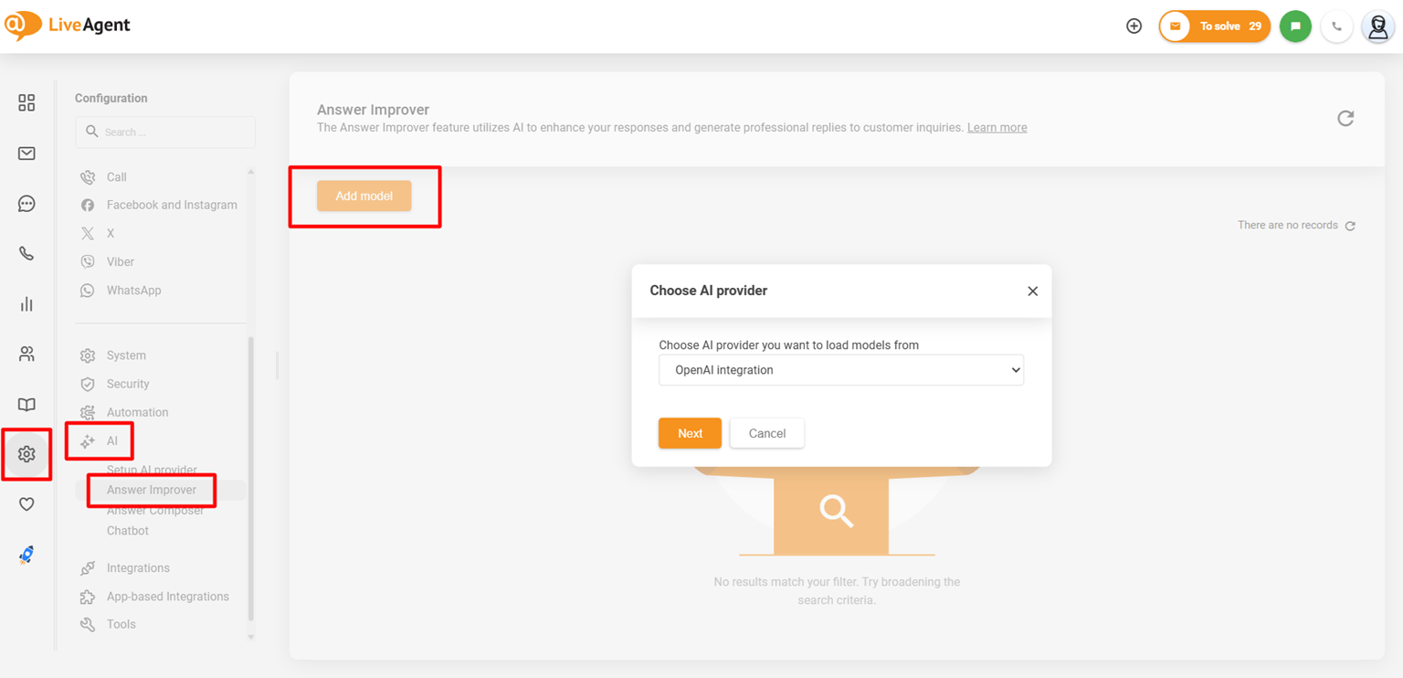 AI Answer Improver vs OpenAI som en udbyder-integration