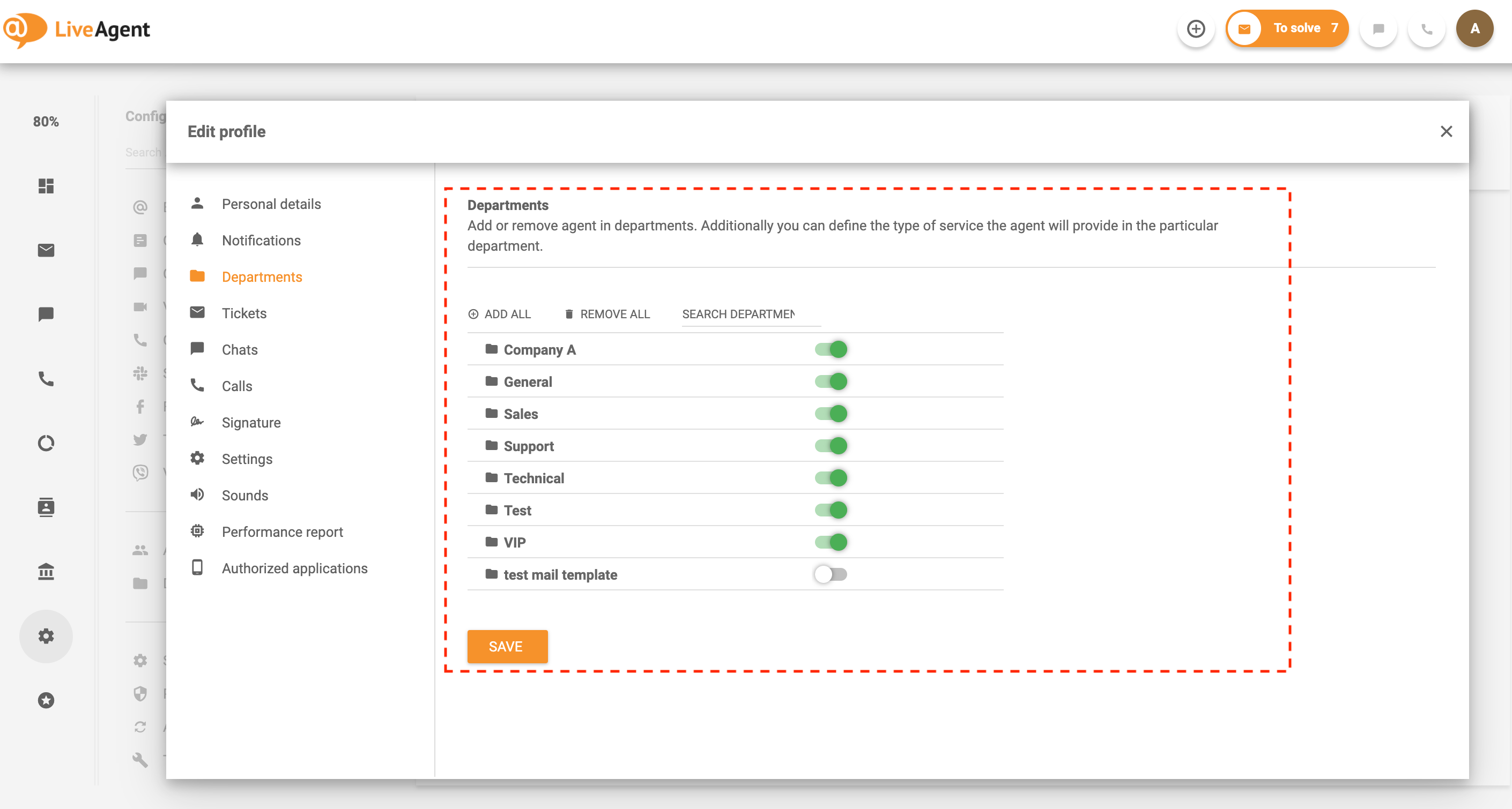 Assign agents to departments