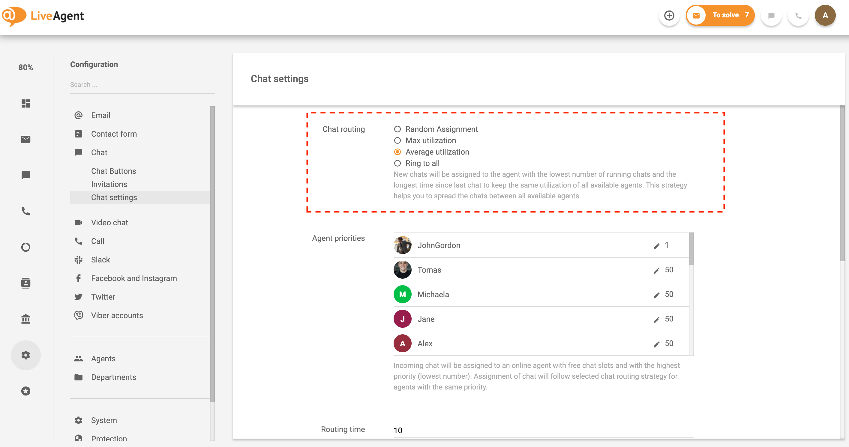 Automatisk billettfordeling og chat-routing