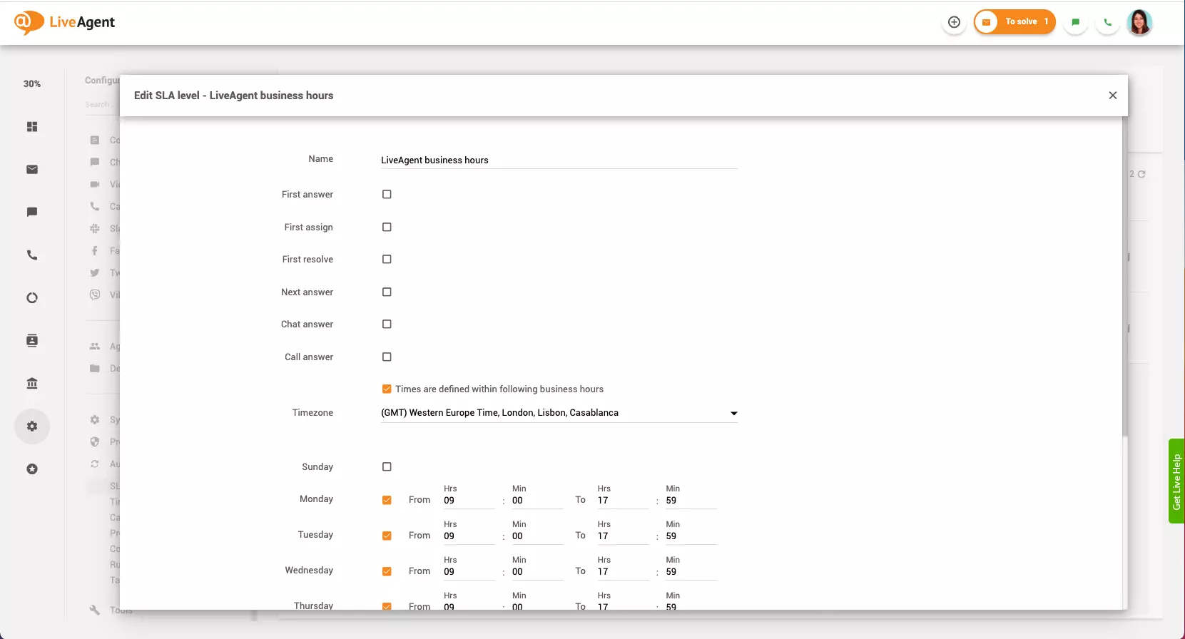 Opsætning af åbningstider