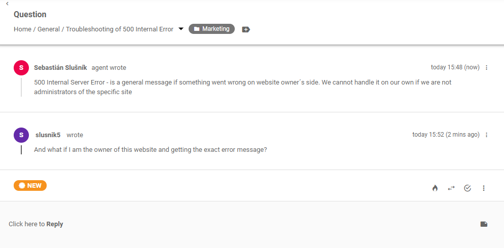 Kundeforum-ticket i LiveAgent