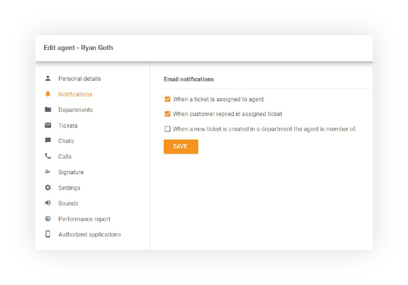 E-mailnotifikationer i LiveAgent