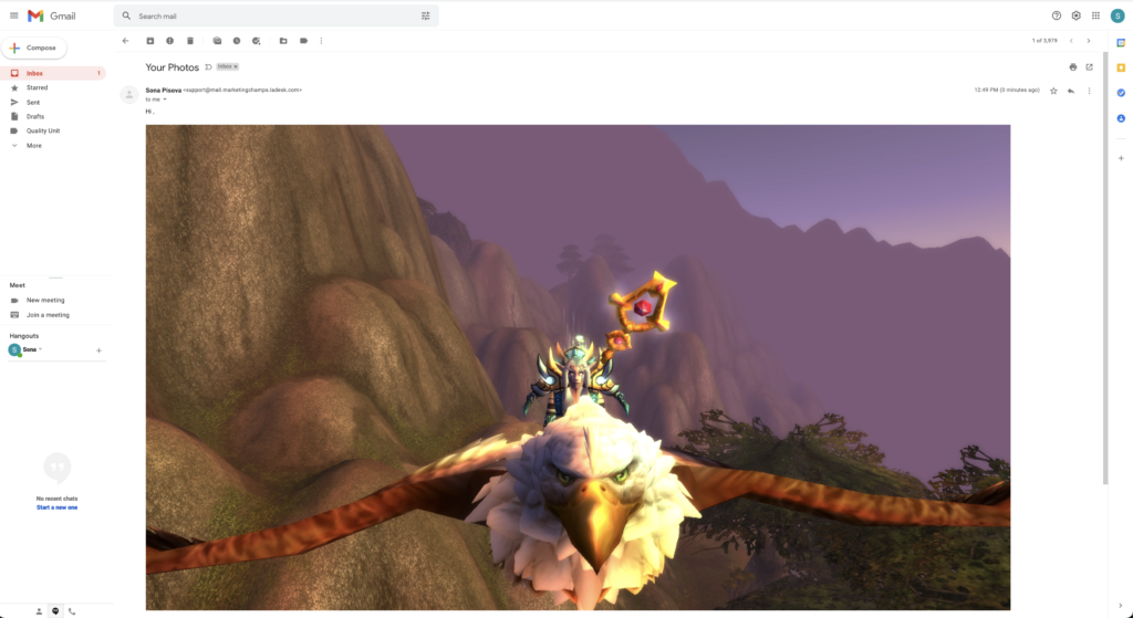 Eksempel på inline-indsat billede i e-mail