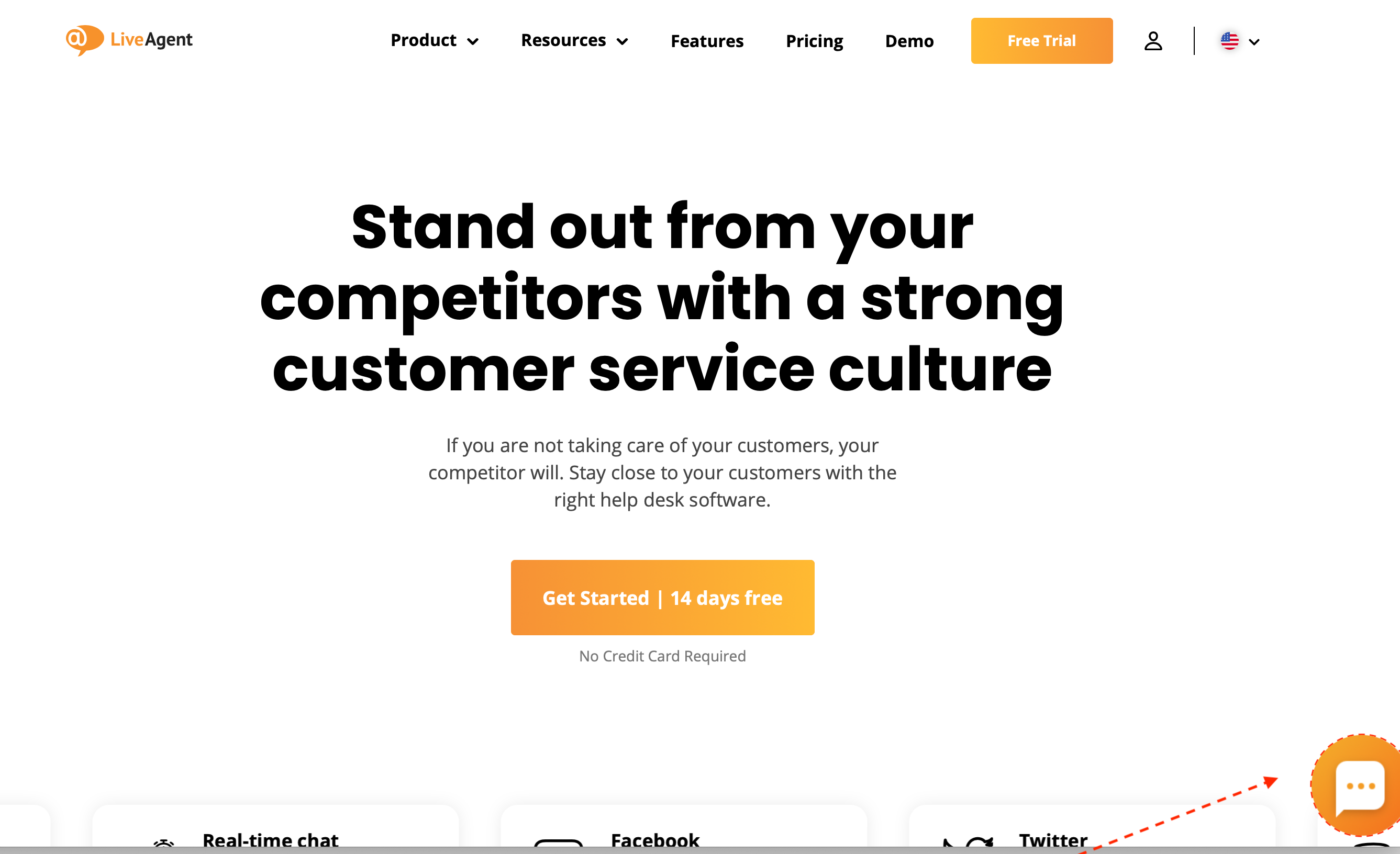 LiveAgent chat button eksempel