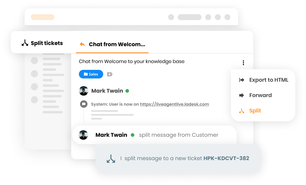 Funktion til at dele billetter i billetsoftware