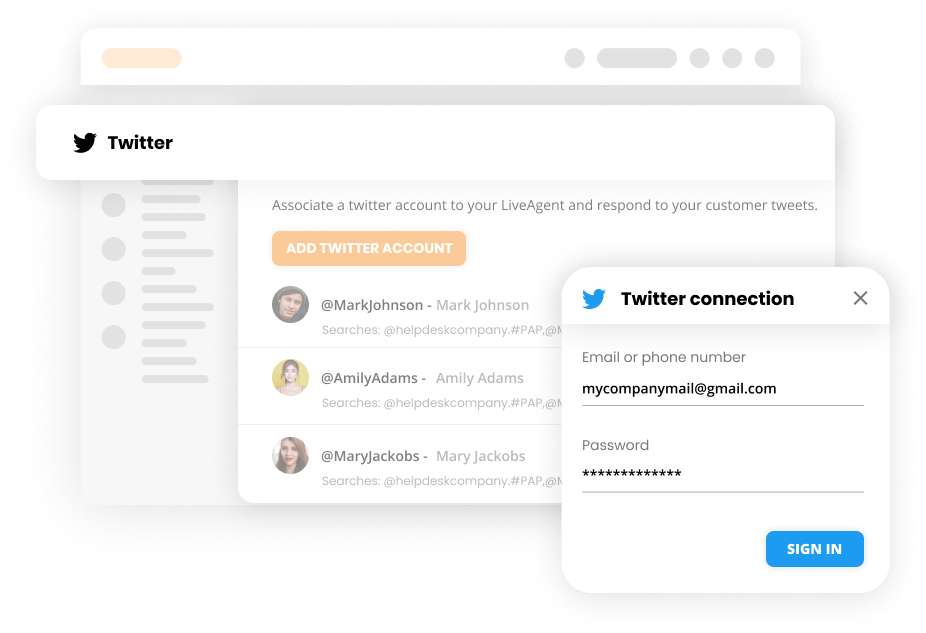 Forbind Twitter med Help desk software - LiveAgent