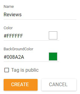 Modifying tag properties in LiveAgent