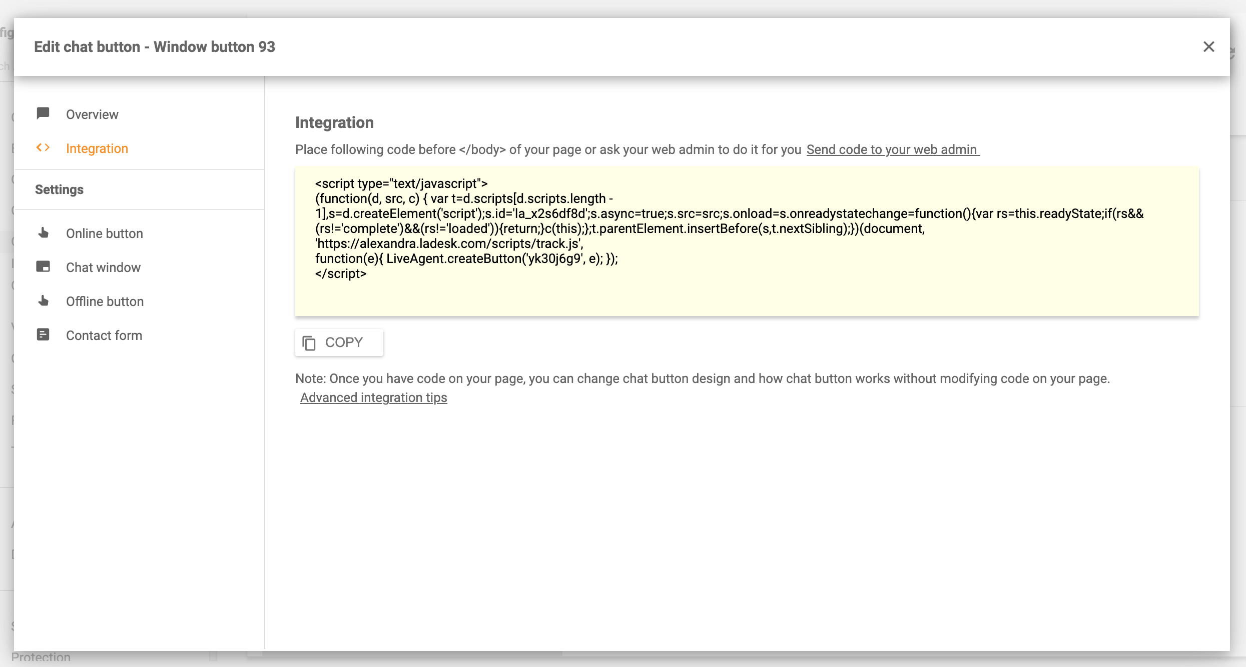 Real-time chat for your website easy integration