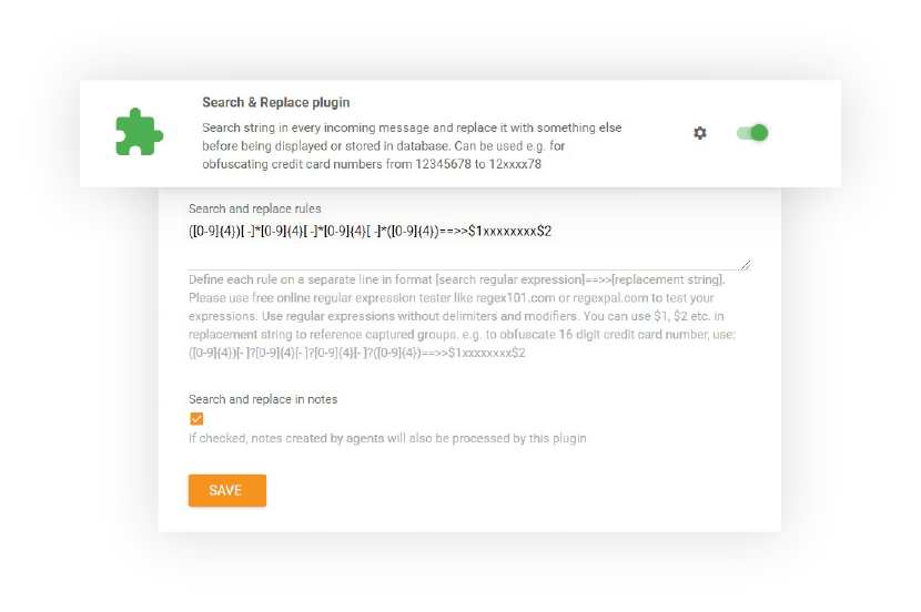 Søg og erstat-funktion i LiveAgent