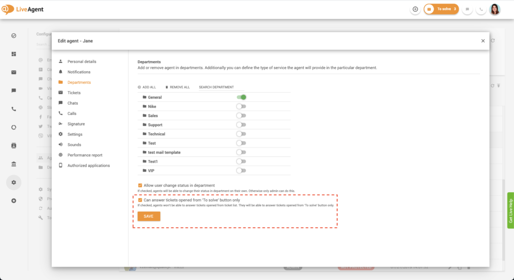 Indstillinger for Kun At Løse