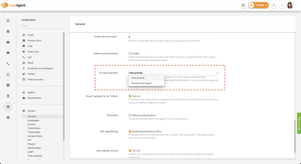 Indstillinger for At Løse-prioritet