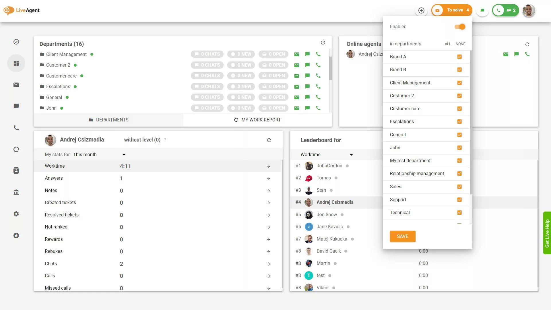 Vælg afdeling for at løse billetter
