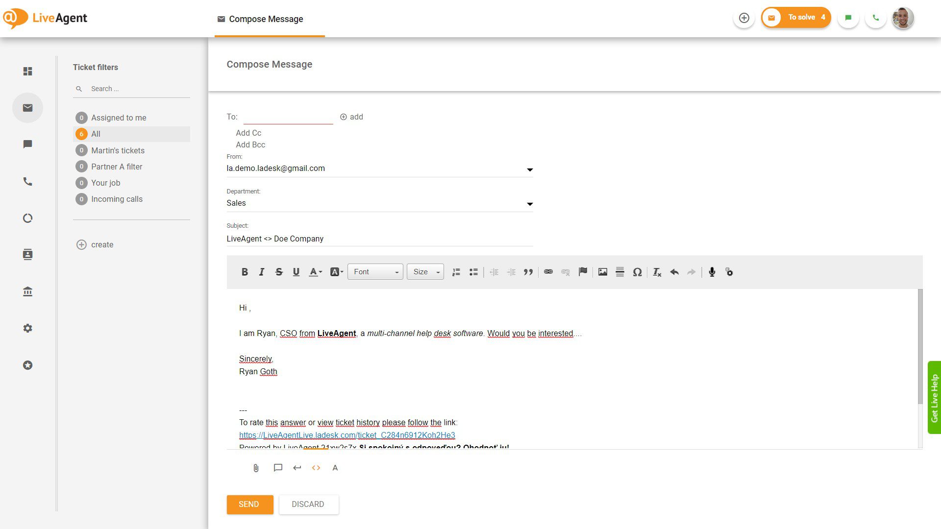 WYSIWYG-editor i nyt ticket