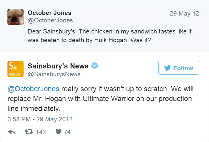 Sainsburys kundeservice på Twitter