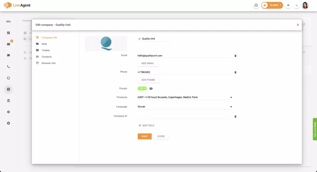 Virksomhedsoplysninger