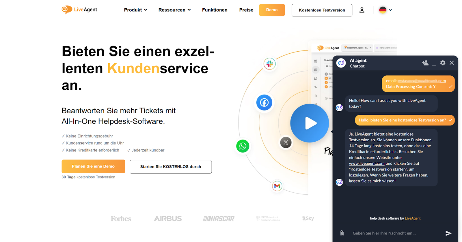 LiveAgent Chatbot with Multilingual Support