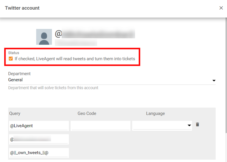 Markér statusafkrydsningsfelt for Twitter