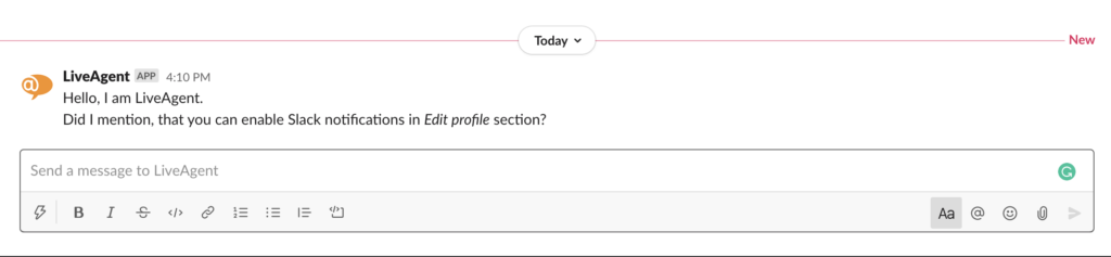 Presserende notifikation i Slack