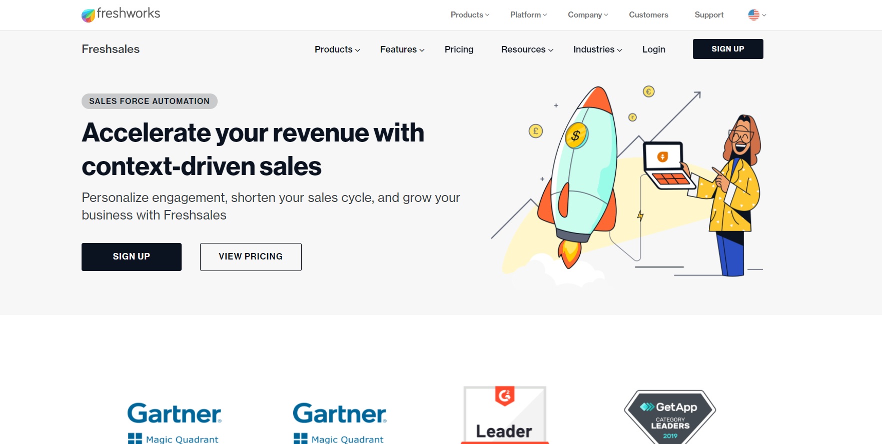 Freshworks Freshsales-startside