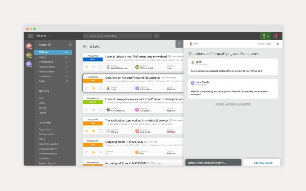 Øjebliksbillede af HappyFox vidensbaseværktøj i brug