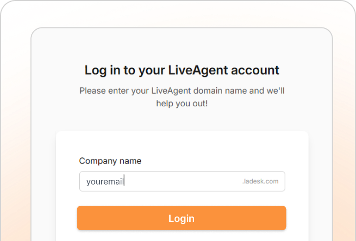 Log ind på LiveAgent