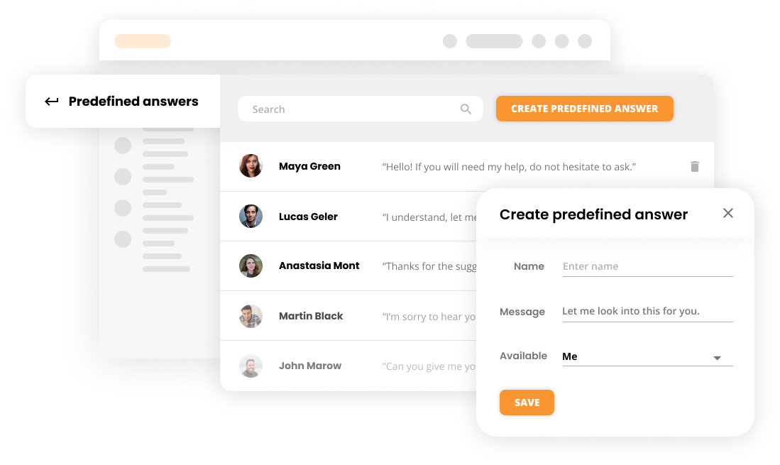 Eksempel på foruddefinerede svar