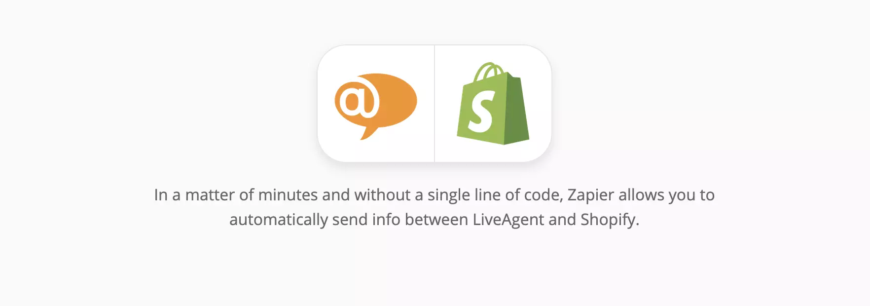 LiveAgent and Shopify integration page on Zapier