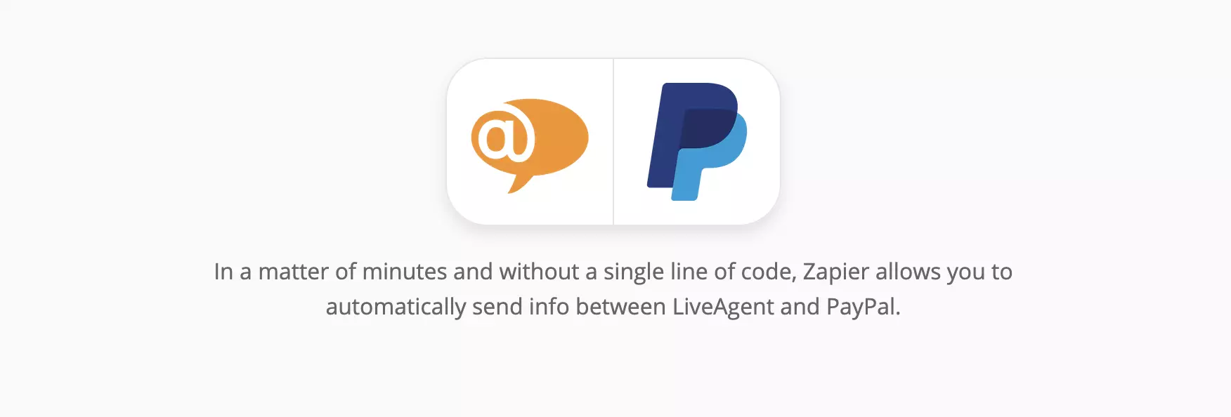 LiveAgent og PayPal integrationsside på Zapier