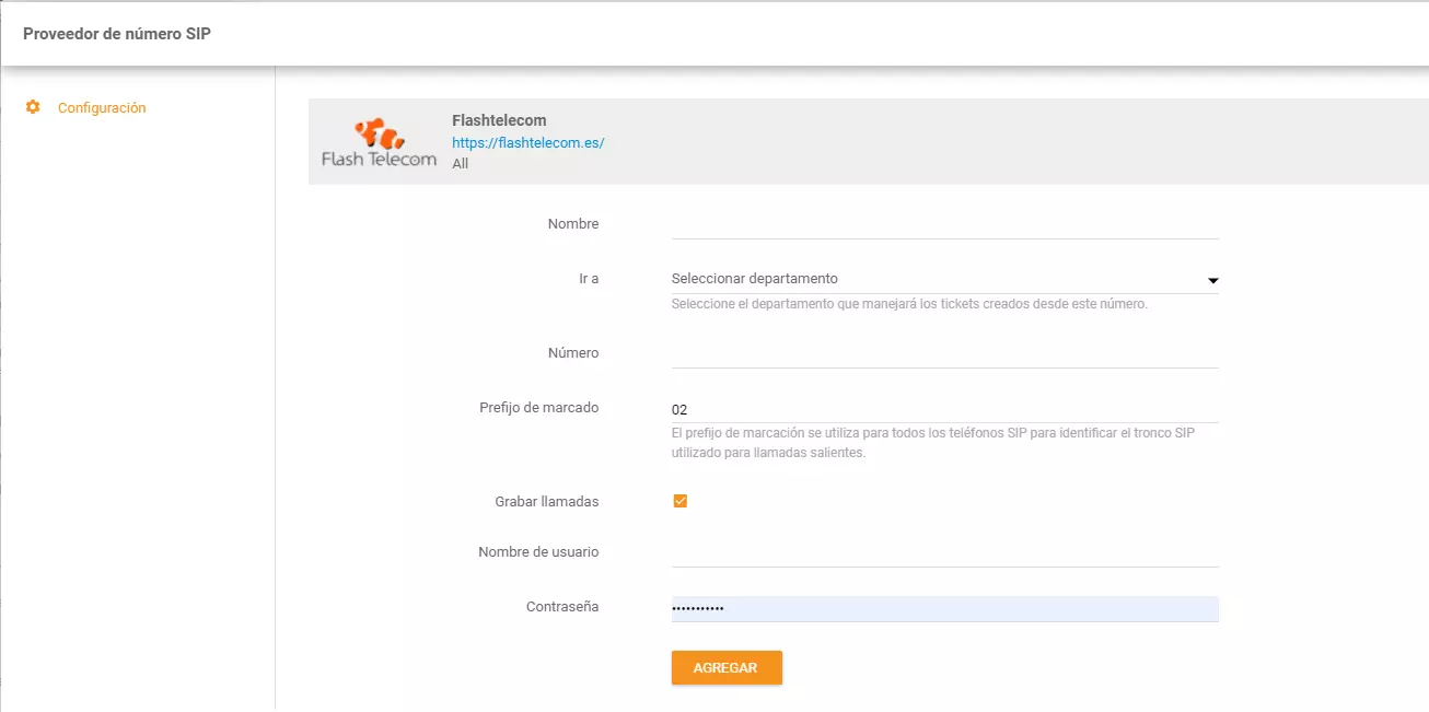 Flash Telecom-legitimationsoplysninger