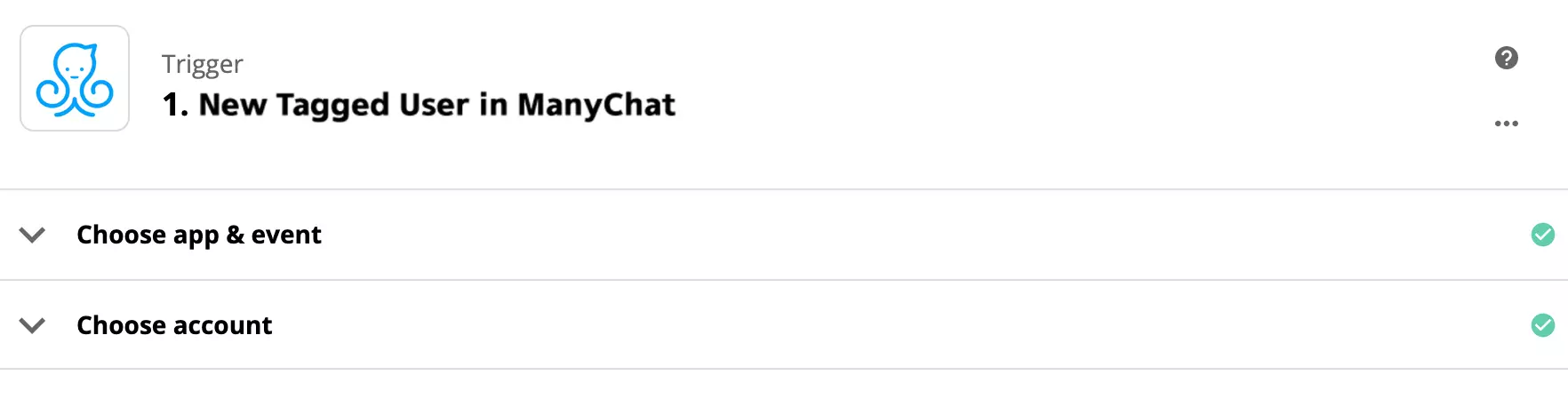 ManyChat-triggeropstilling på Zapier