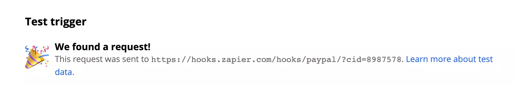 En vellykket test af en PayPal Succesfuldt salg trigger