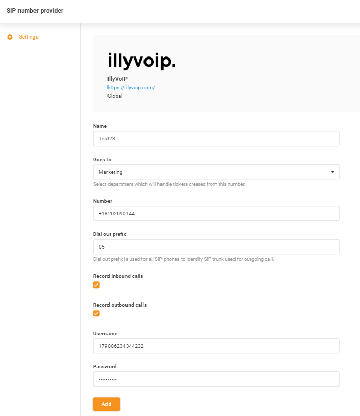 IllyVoIP-legitimationsoplysninger