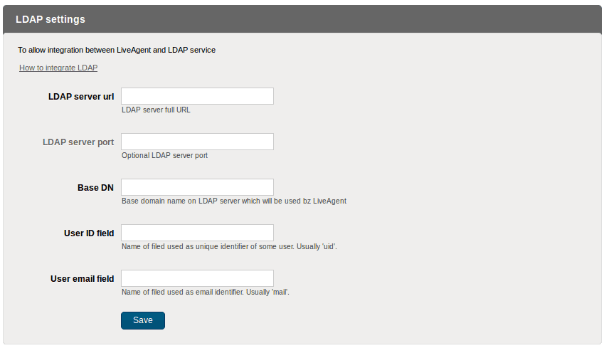LDAP-konfigurationsvindue