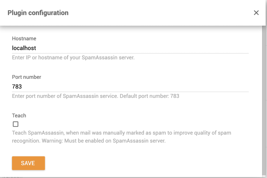 SpamAssassin konfigurationsindstillinger