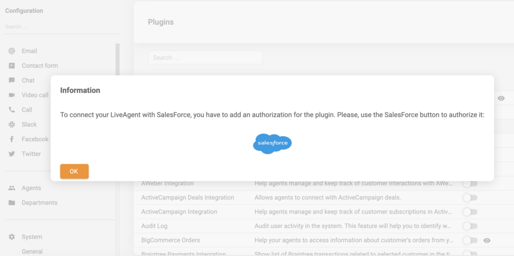 Salesforce-integreringslogin