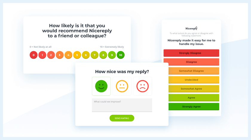 Nicereply undersøgelses tilpasningsmuligheder