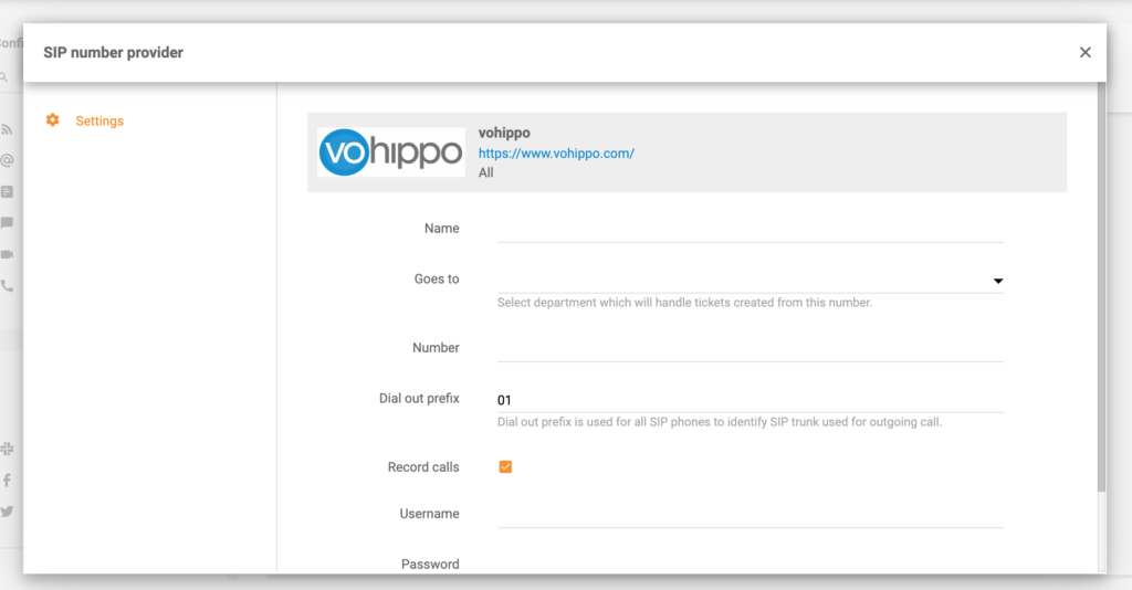 Vohippo-integration LiveAgent