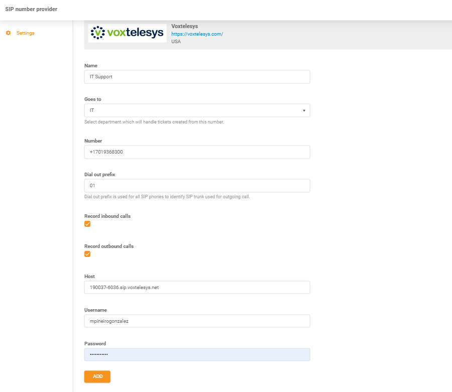 Voxtelesys-legitimationsoplysninger