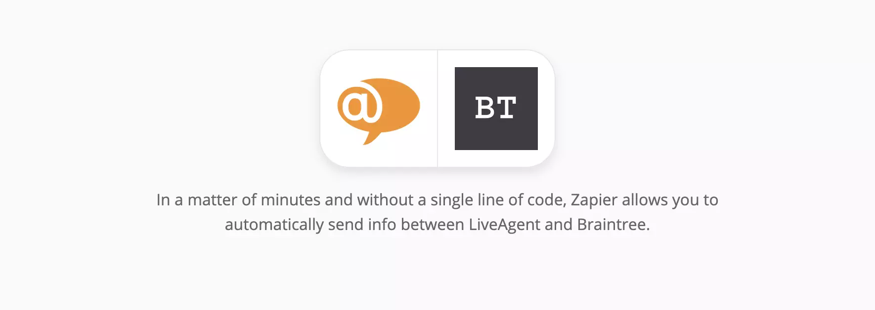 LiveAgent og Braintree-integrationside på Zapier
