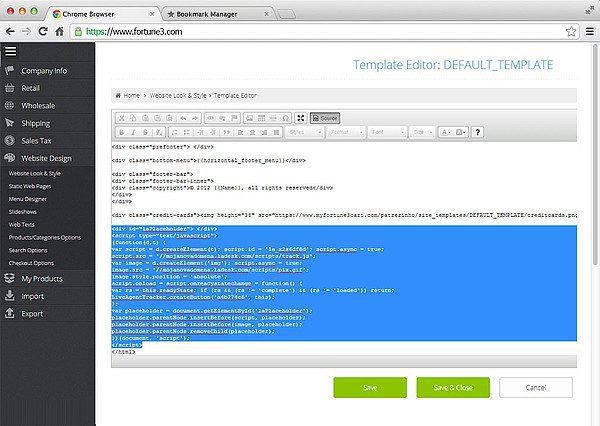 Fortune 3 LiveAgent-integrationopsætning